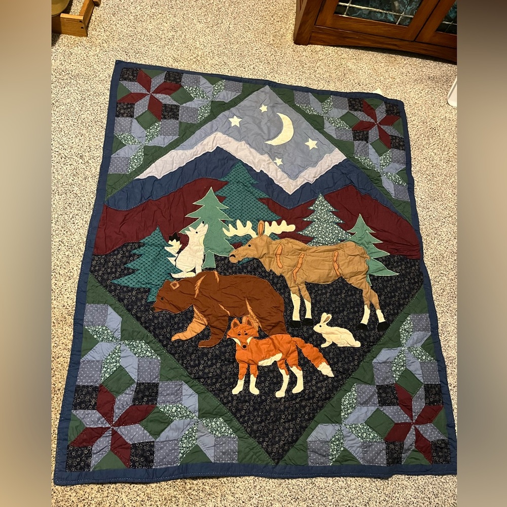 Woodland quilted throw
